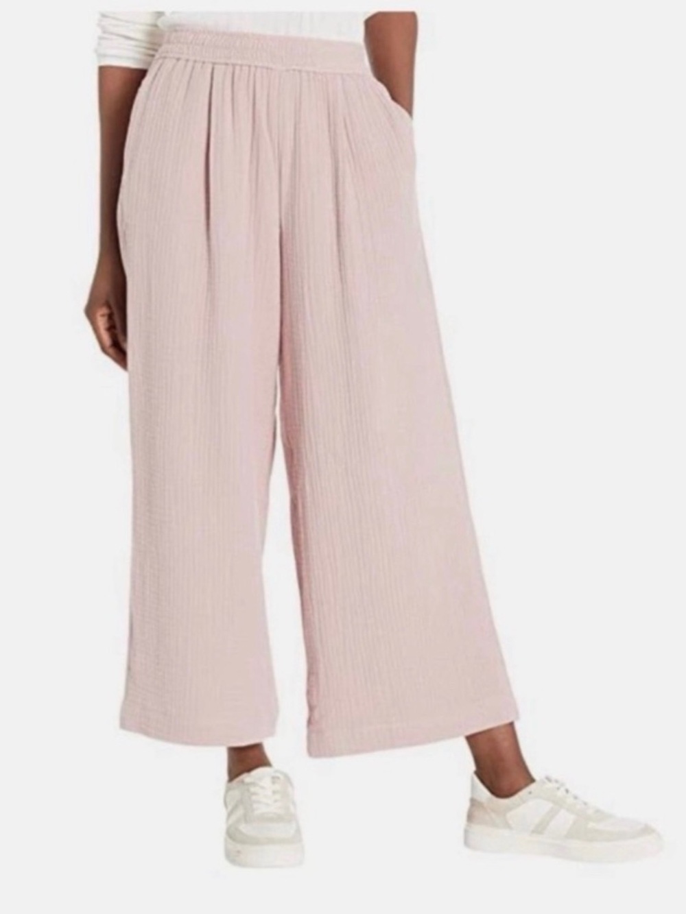 MADEWELL The Tall Untailored Wide-Leg Crop Pant in Lightspun Warm Thistle S Tall